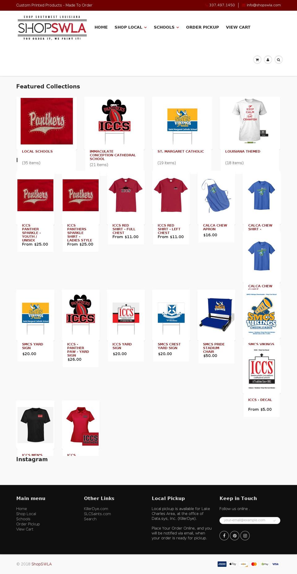 Kalles Shopify theme site example shopswla.com