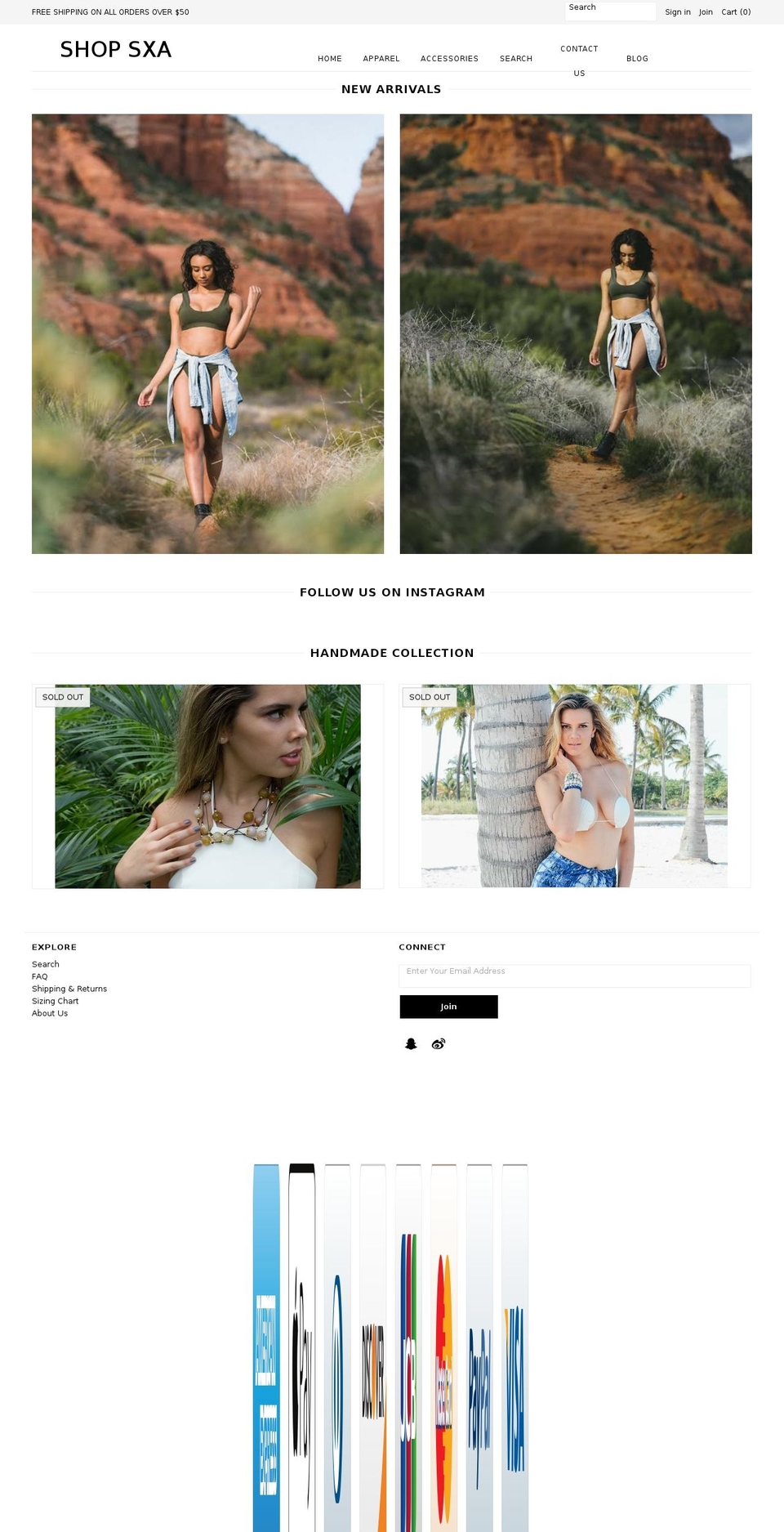 shopsxa.com shopify website screenshot