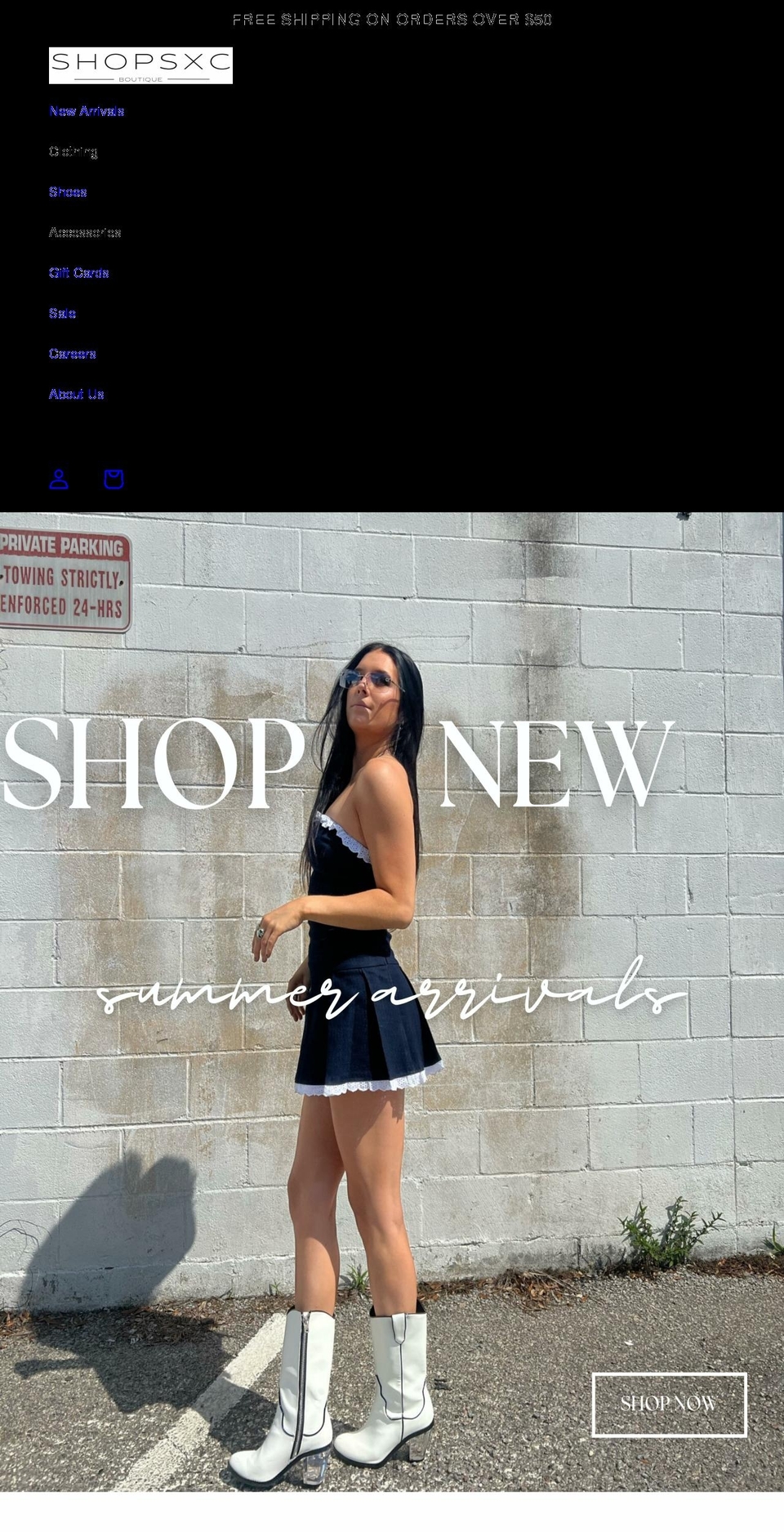 shopsxc.com shopify website screenshot