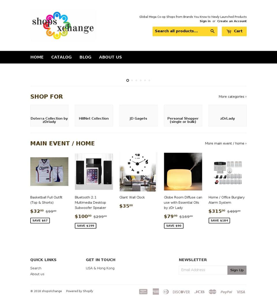 shopsxchange.com shopify website screenshot