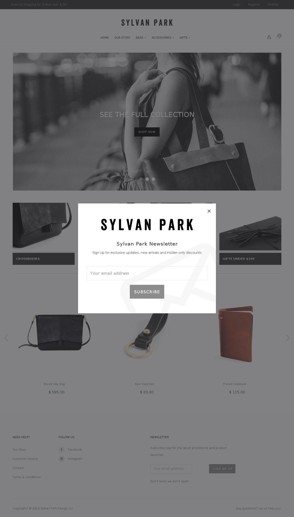 shopsylvanpark.com shopify website screenshot