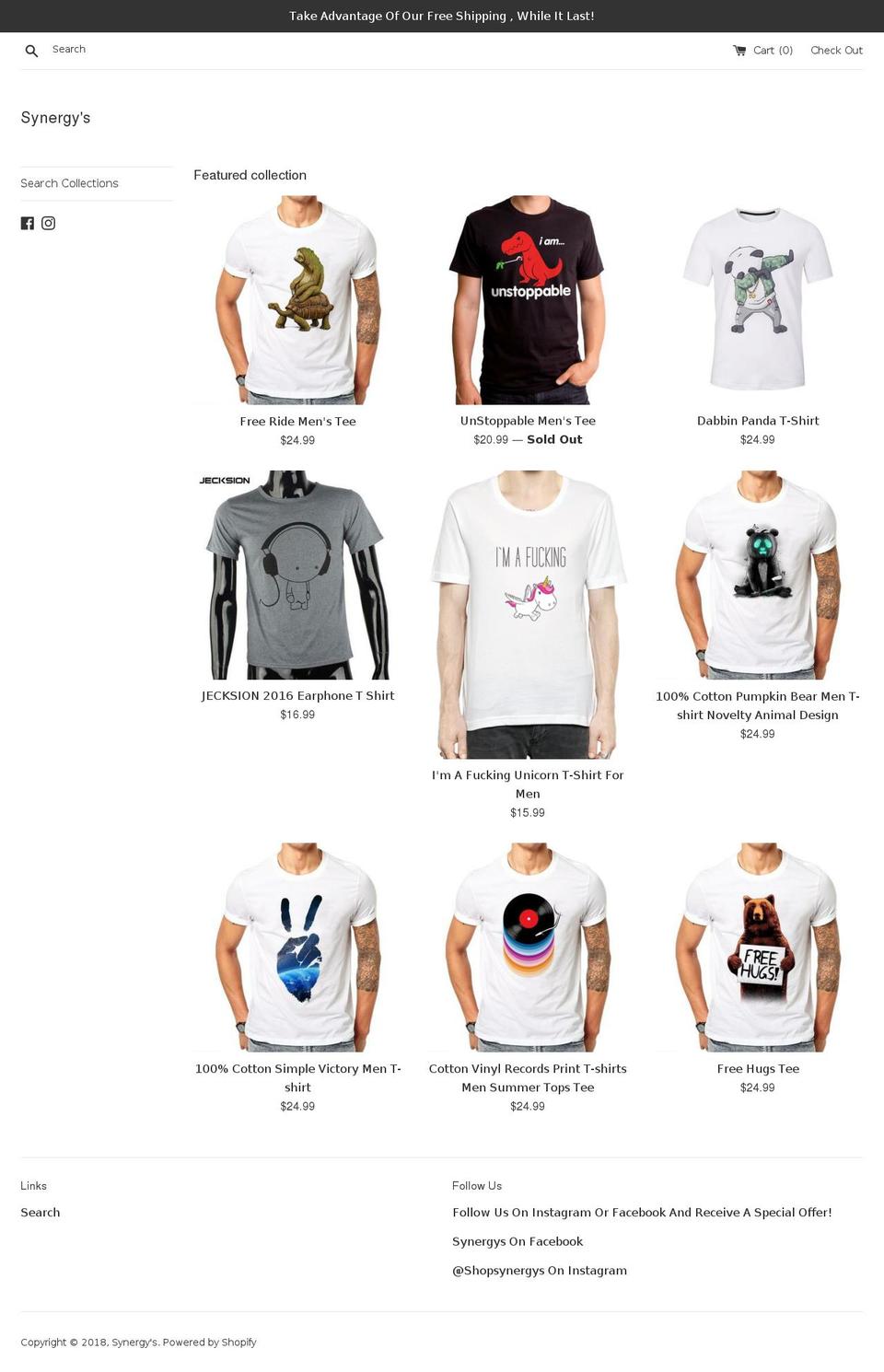 shopsynergys.com — Shopify storefront screenshot