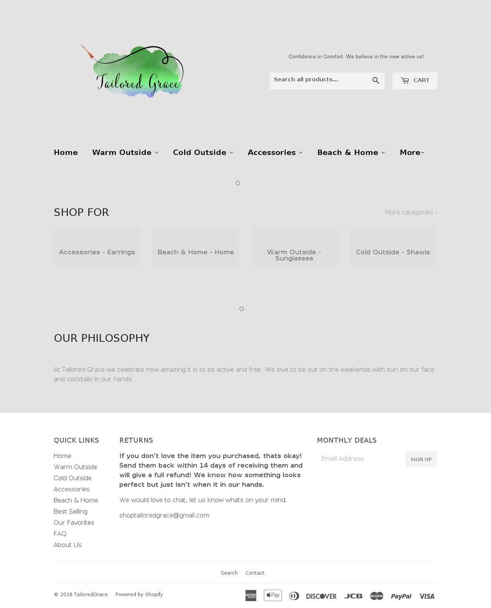 shoptailoredgrace.com — Shopify storefront screenshot