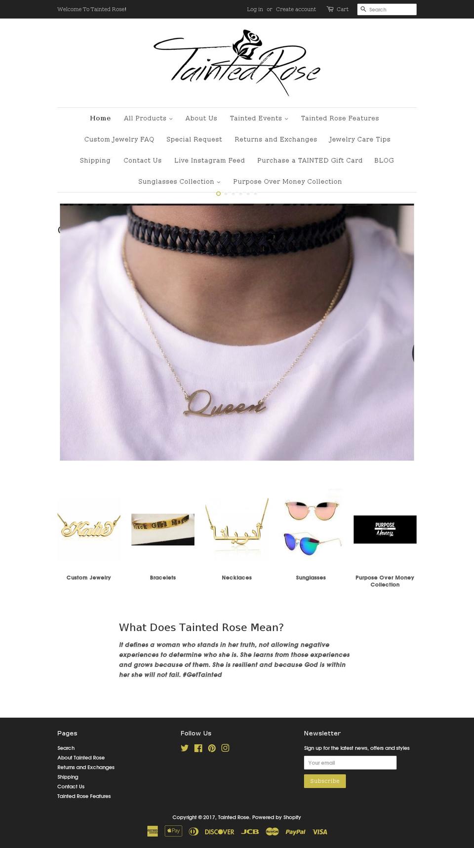 shoptaintedrose.com shopify website screenshot