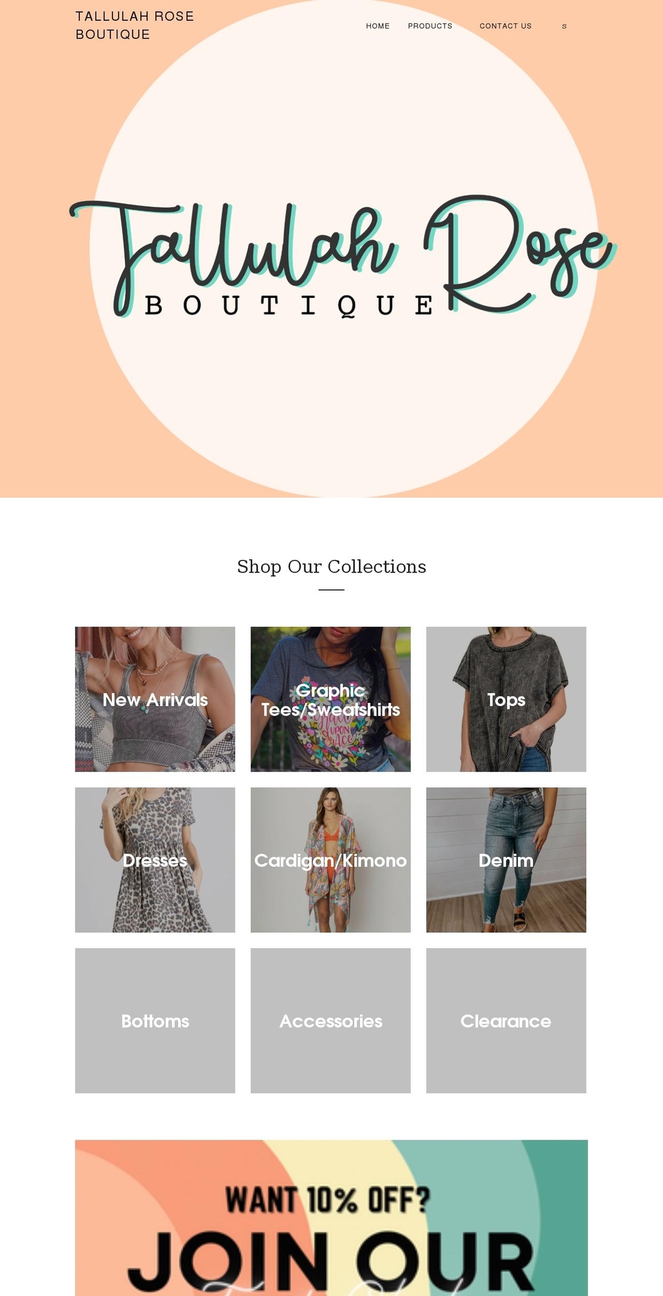 shoptallulahrose.com shopify website screenshot