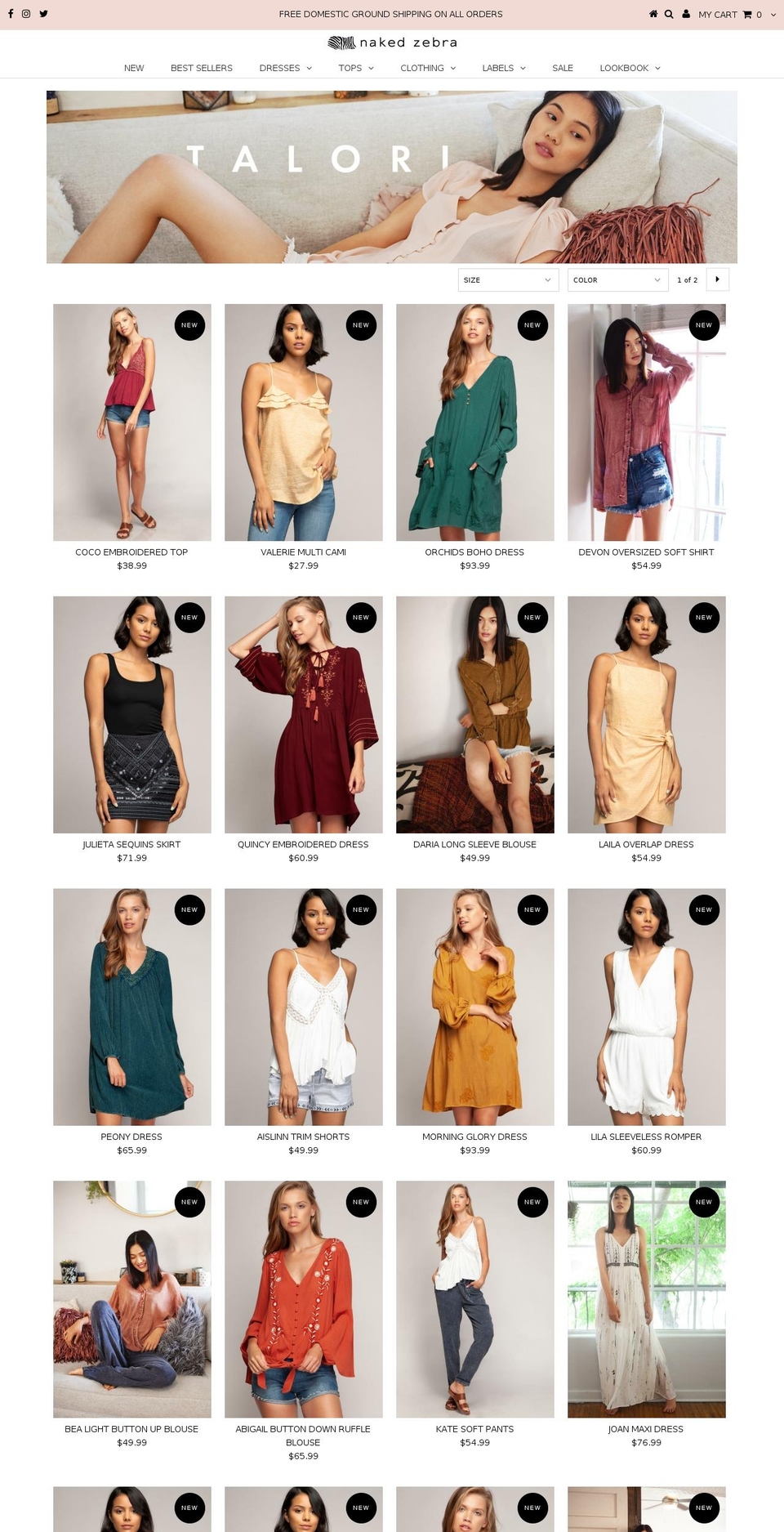 shoptalori.com — Shopify storefront screenshot