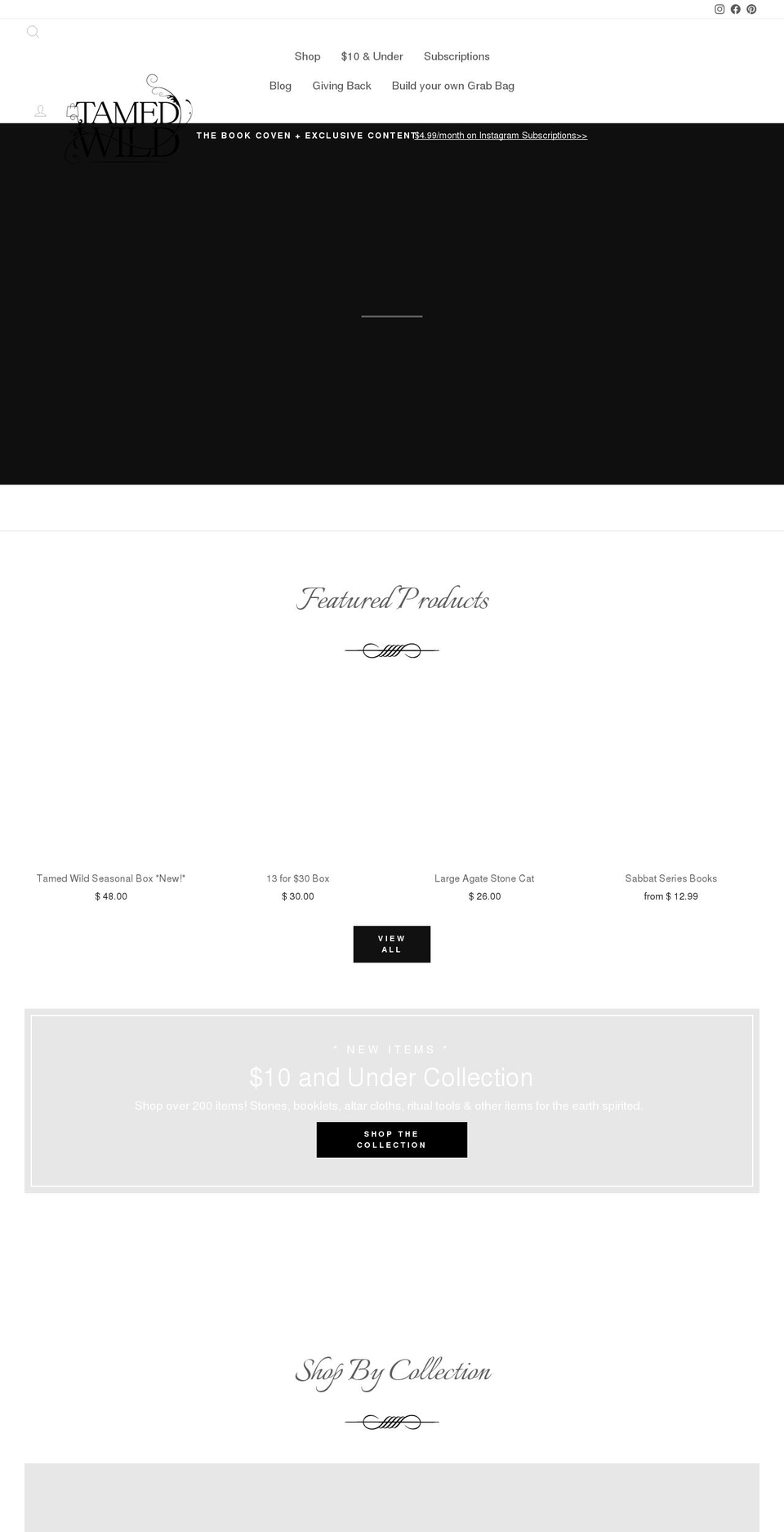 shoptamedwild.co.uk shopify website screenshot