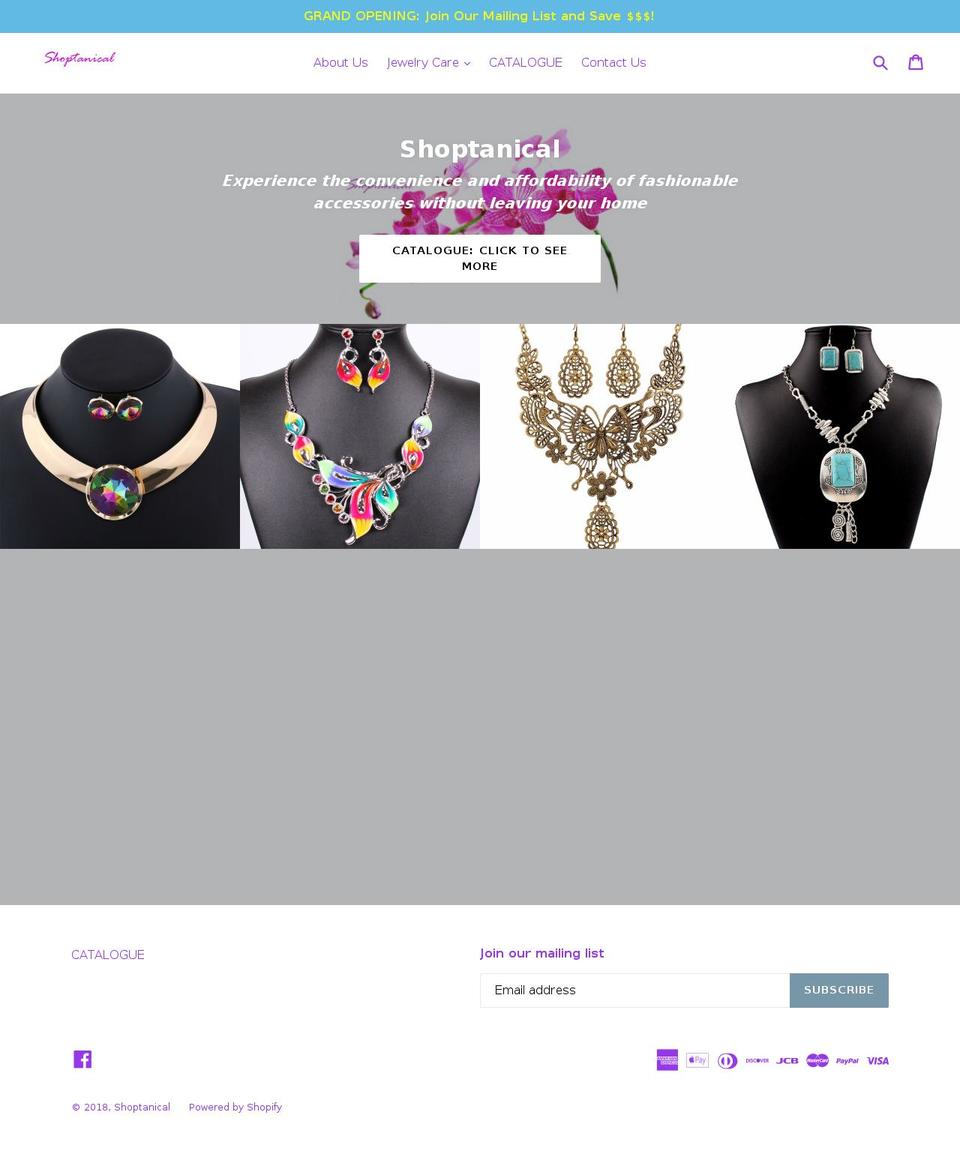 shoptanical.com — Shopify storefront screenshot