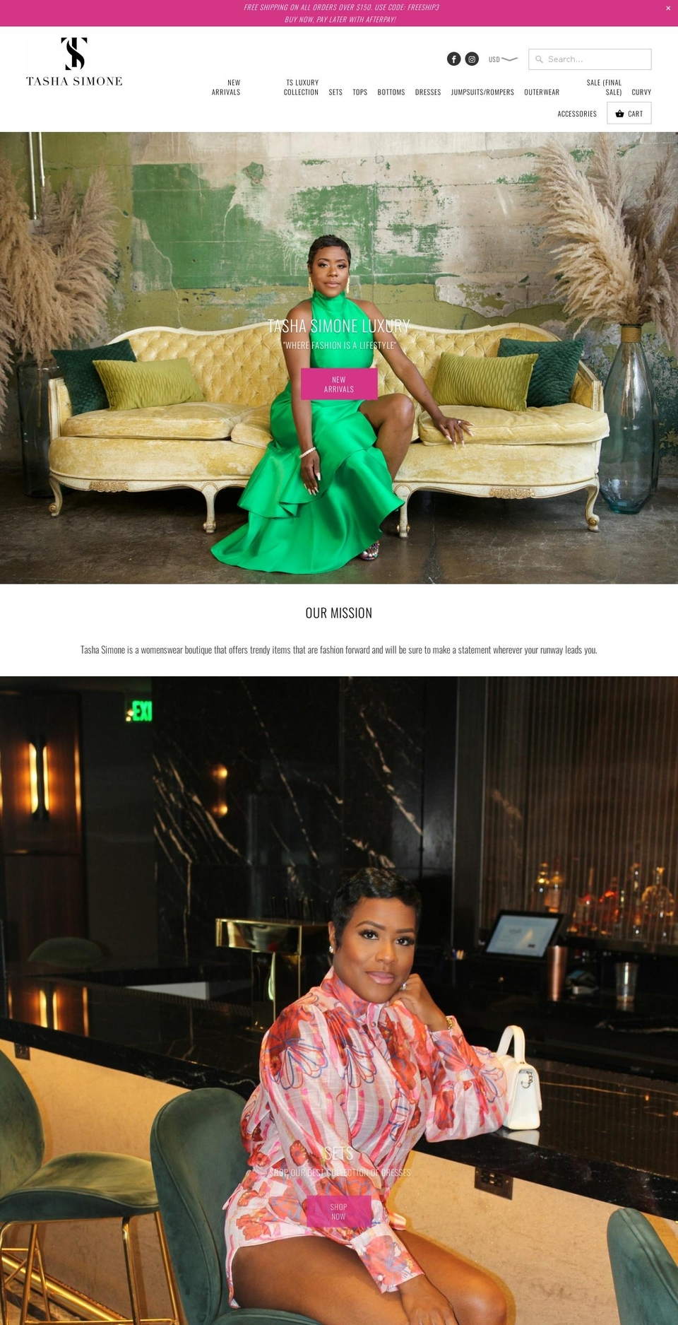 shoptashasimone.com shopify website screenshot