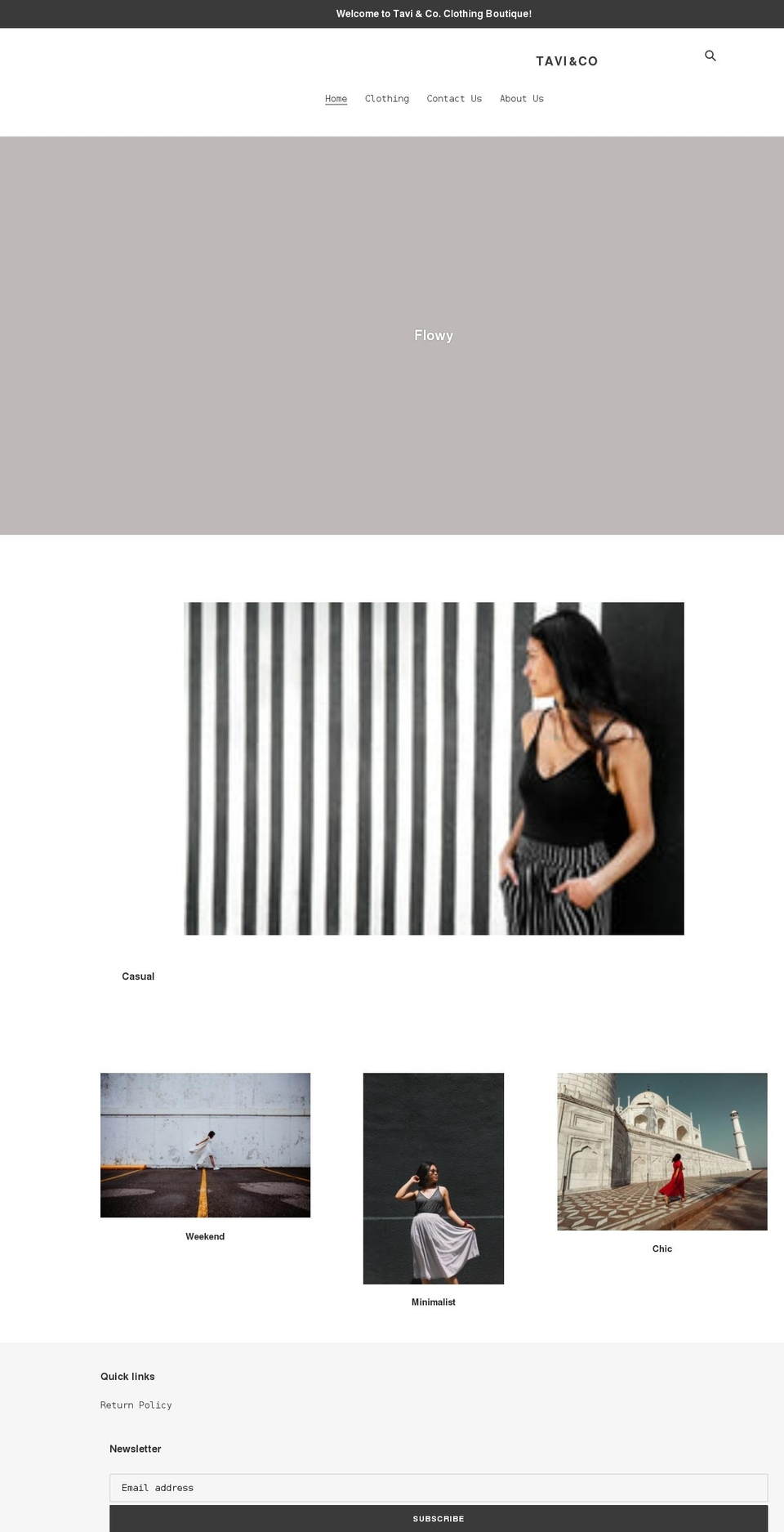 shoptavicollection.com shopify website screenshot