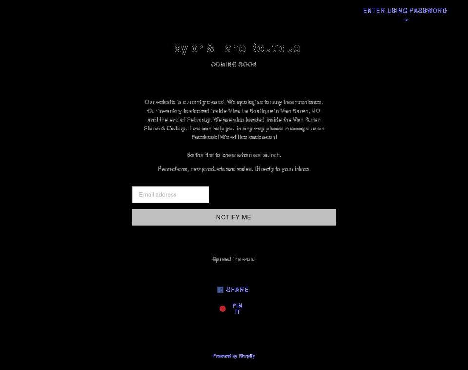 shoptaylorandlane.com shopify website screenshot