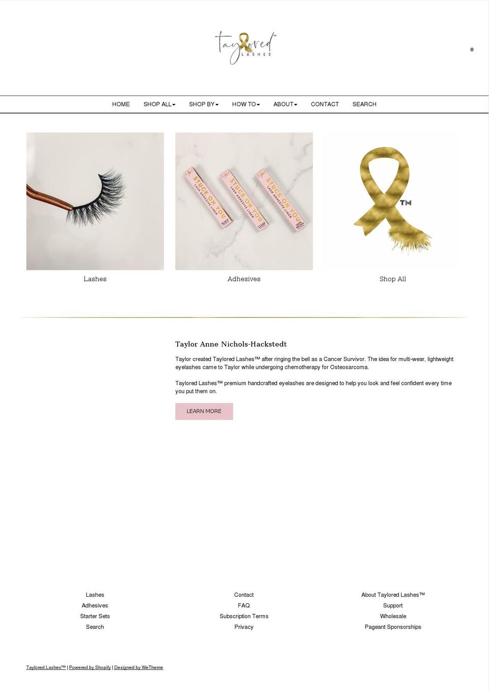 shoptayloredlashes.com shopify website screenshot