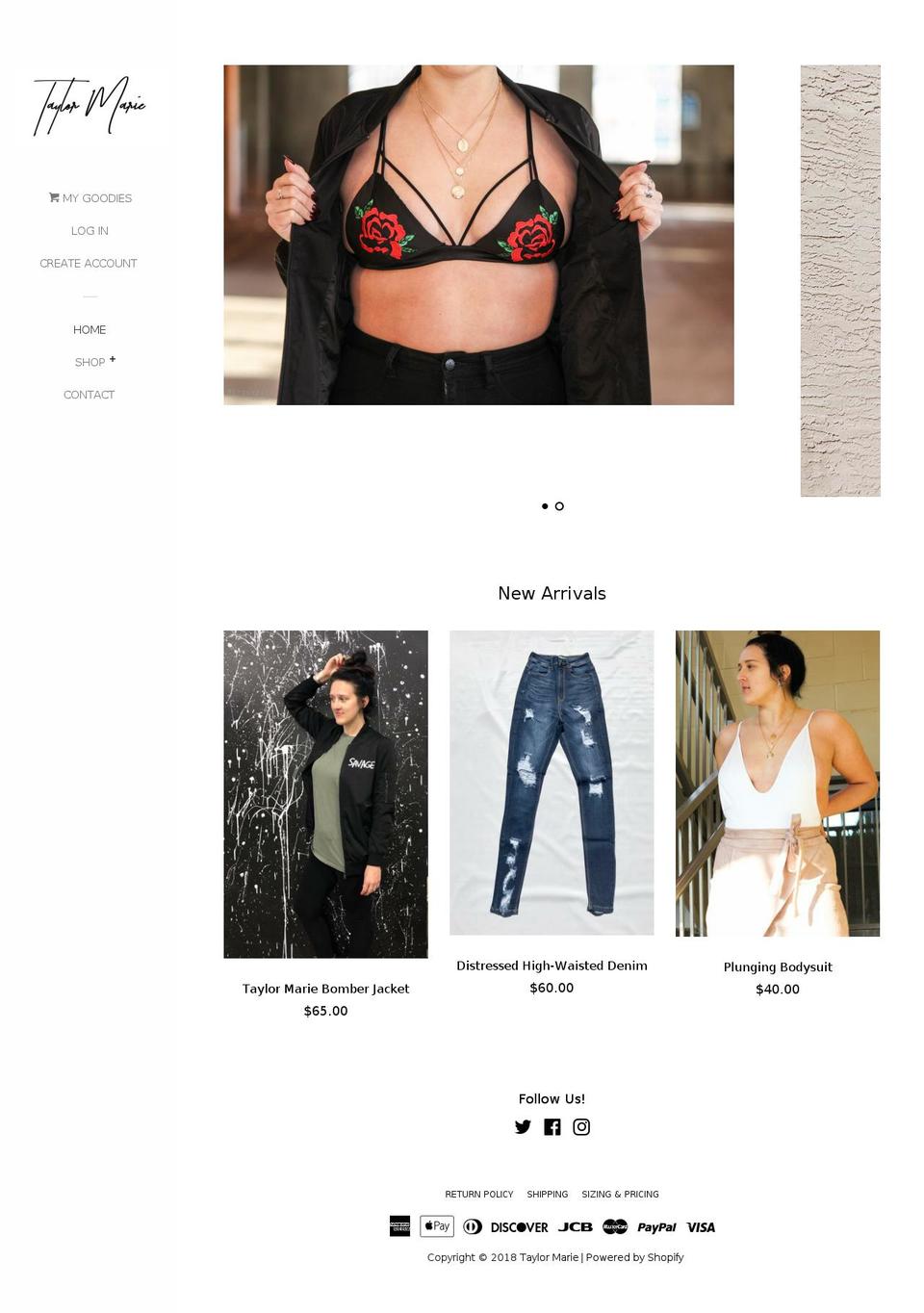 shoptaylormarie.com shopify website screenshot