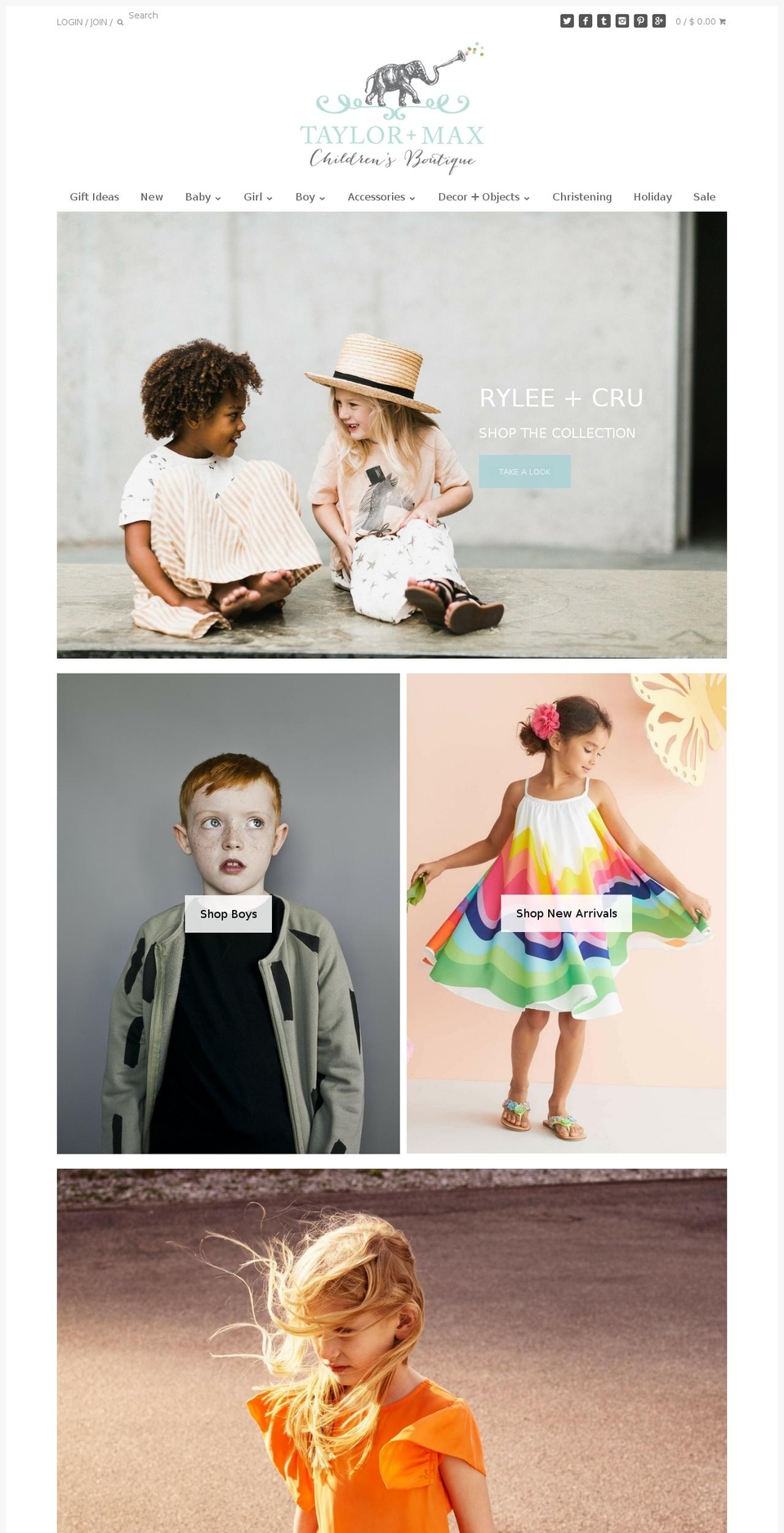 shoptaylormax.com shopify website screenshot