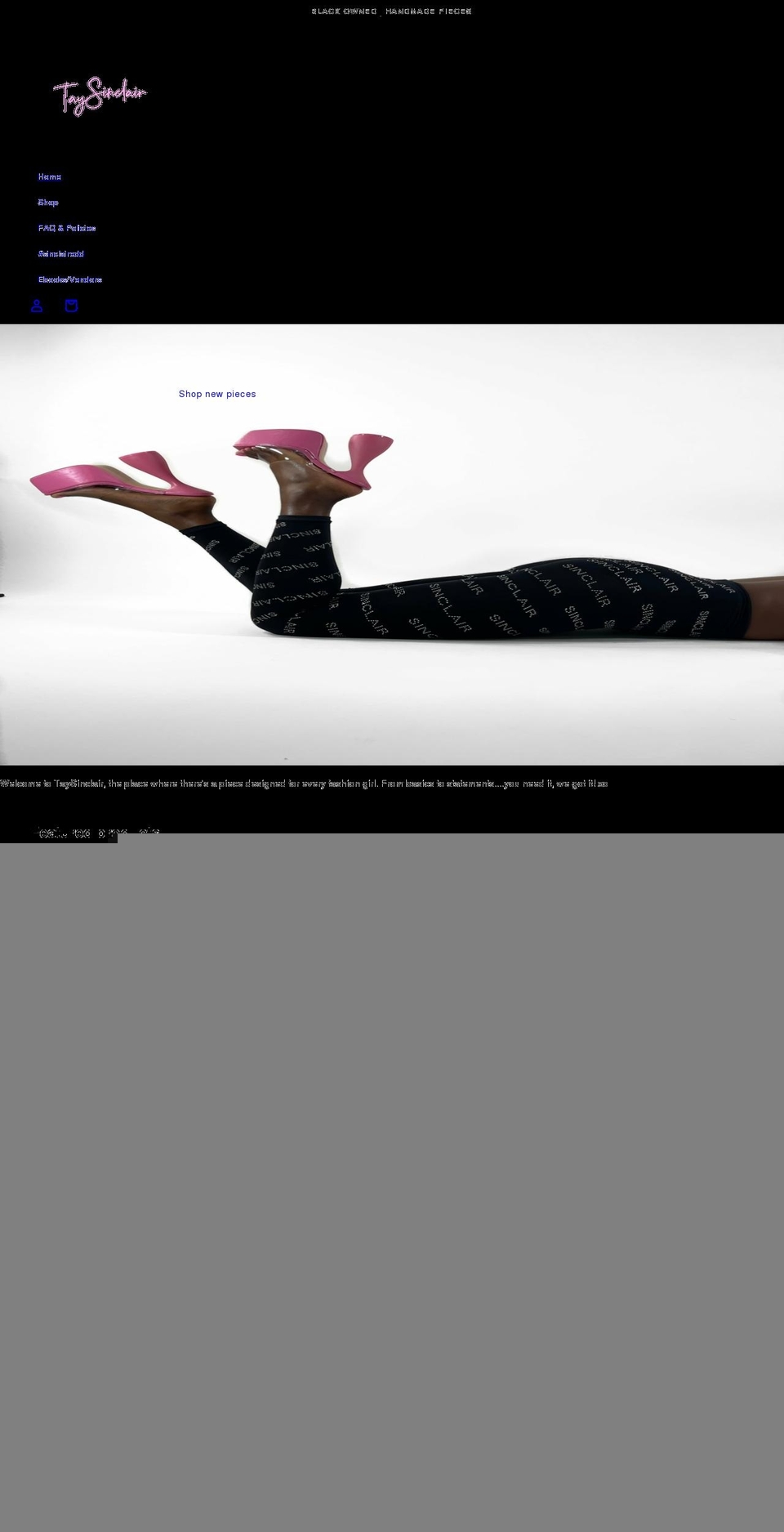 shoptaysinclair.com shopify website screenshot