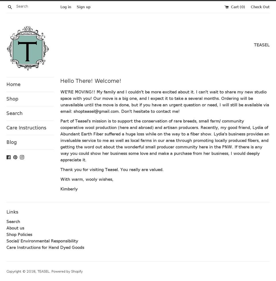 shopteasel.com — Shopify storefront screenshot