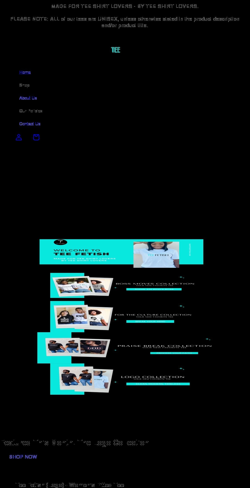 shopteefetish.com shopify website screenshot