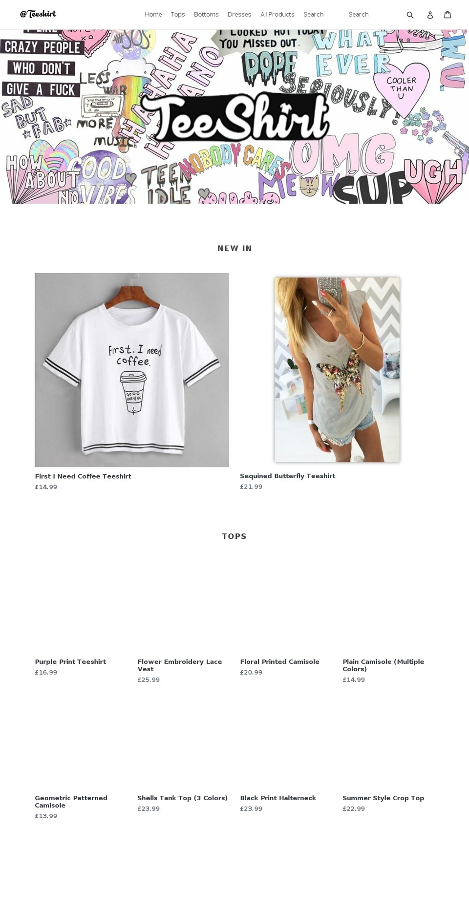 shopteeshirt.co.uk shopify website screenshot