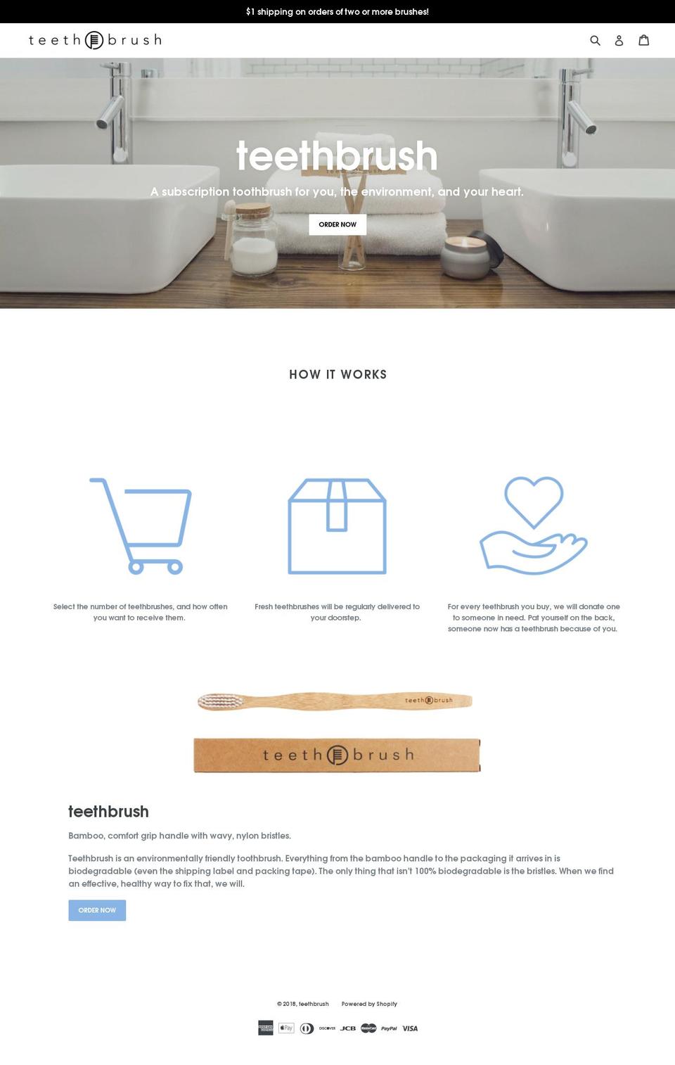 shopteethbrush.com — Shopify storefront screenshot