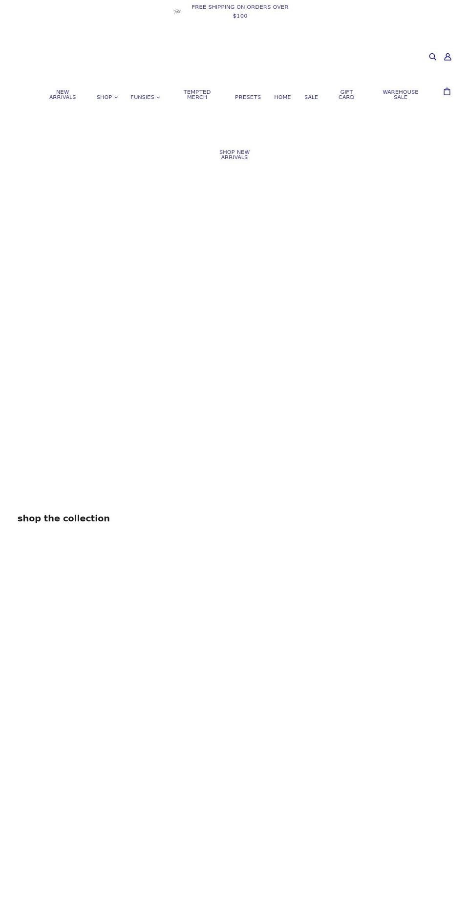 shoptemptedboutique.com — Shopify storefront screenshot