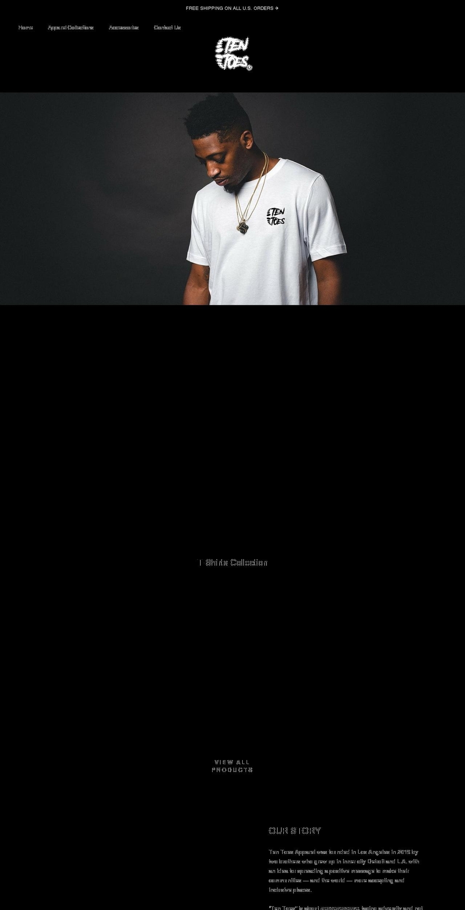 shoptentoesapparel.com shopify website screenshot