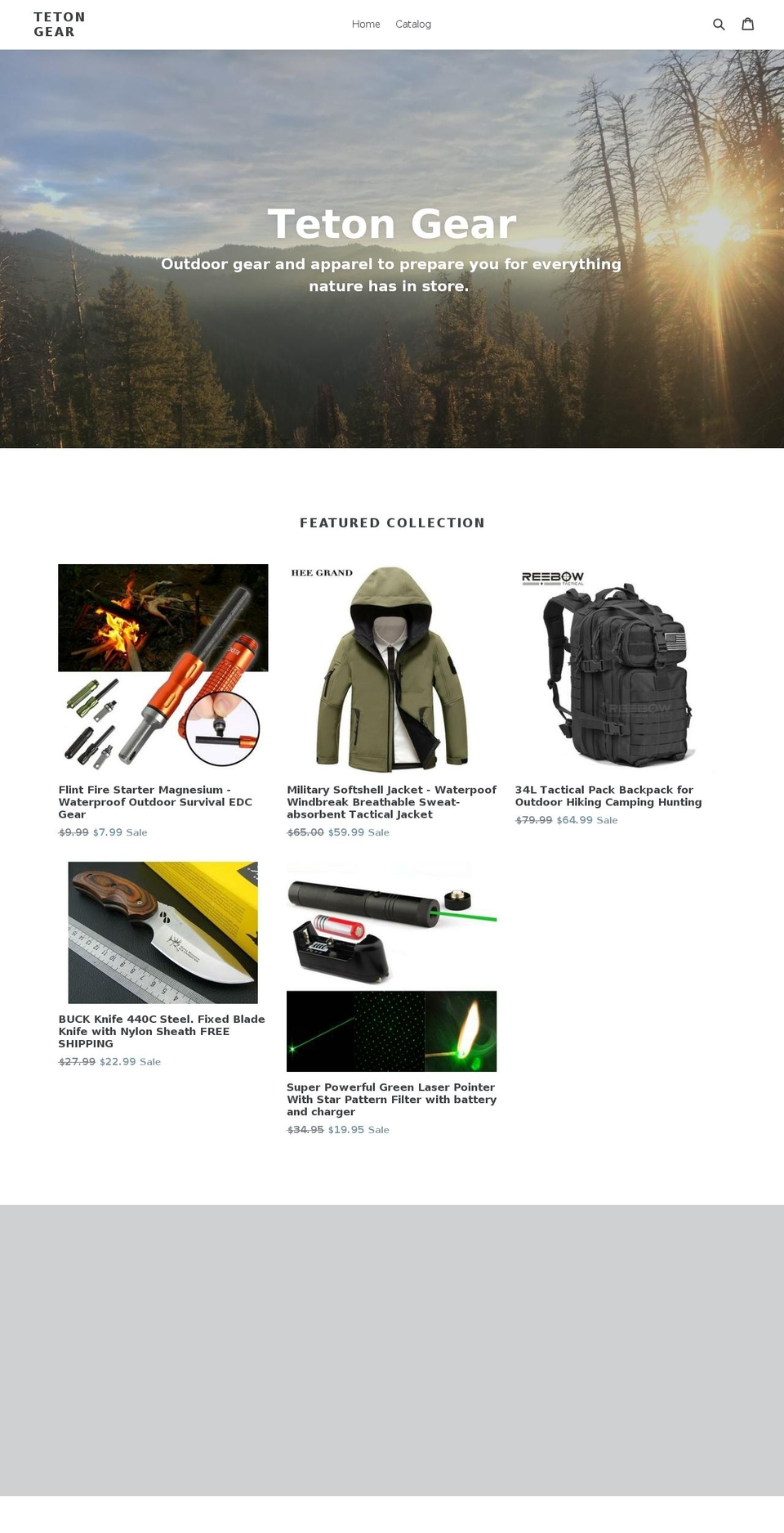 shoptetongear.com — Shopify storefront screenshot