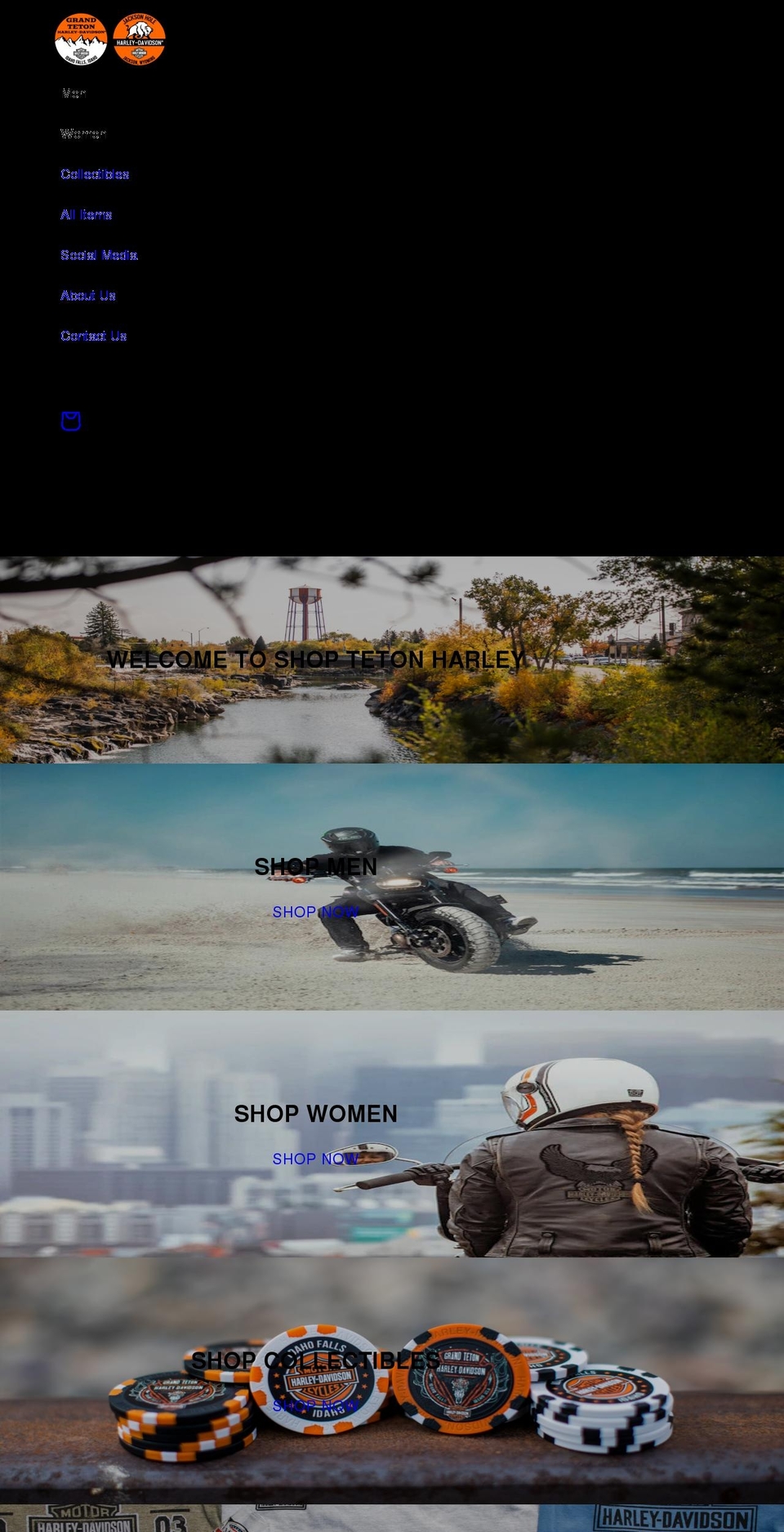 shoptetonharley.com shopify website screenshot