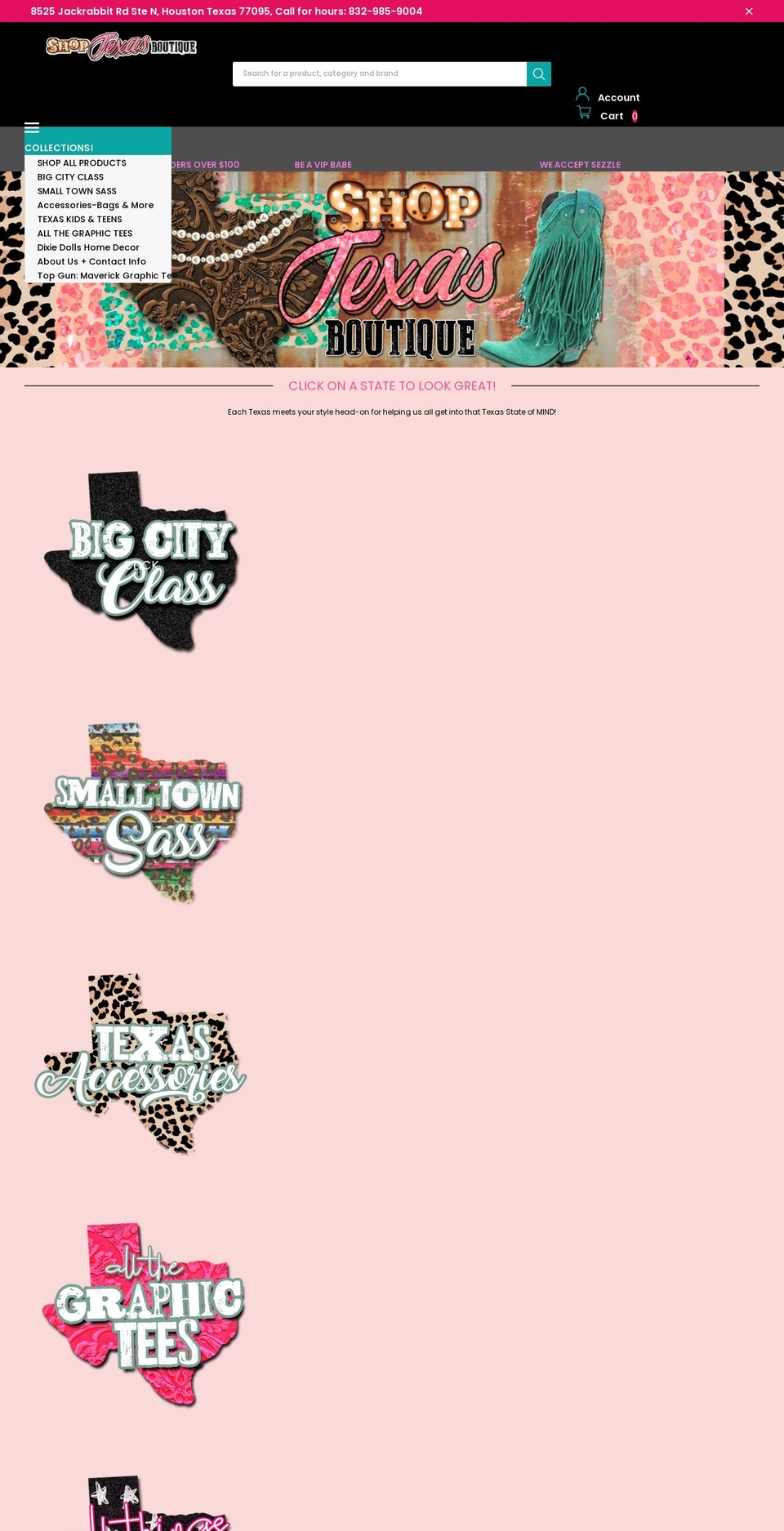 shoptexasboutique.com shopify website screenshot