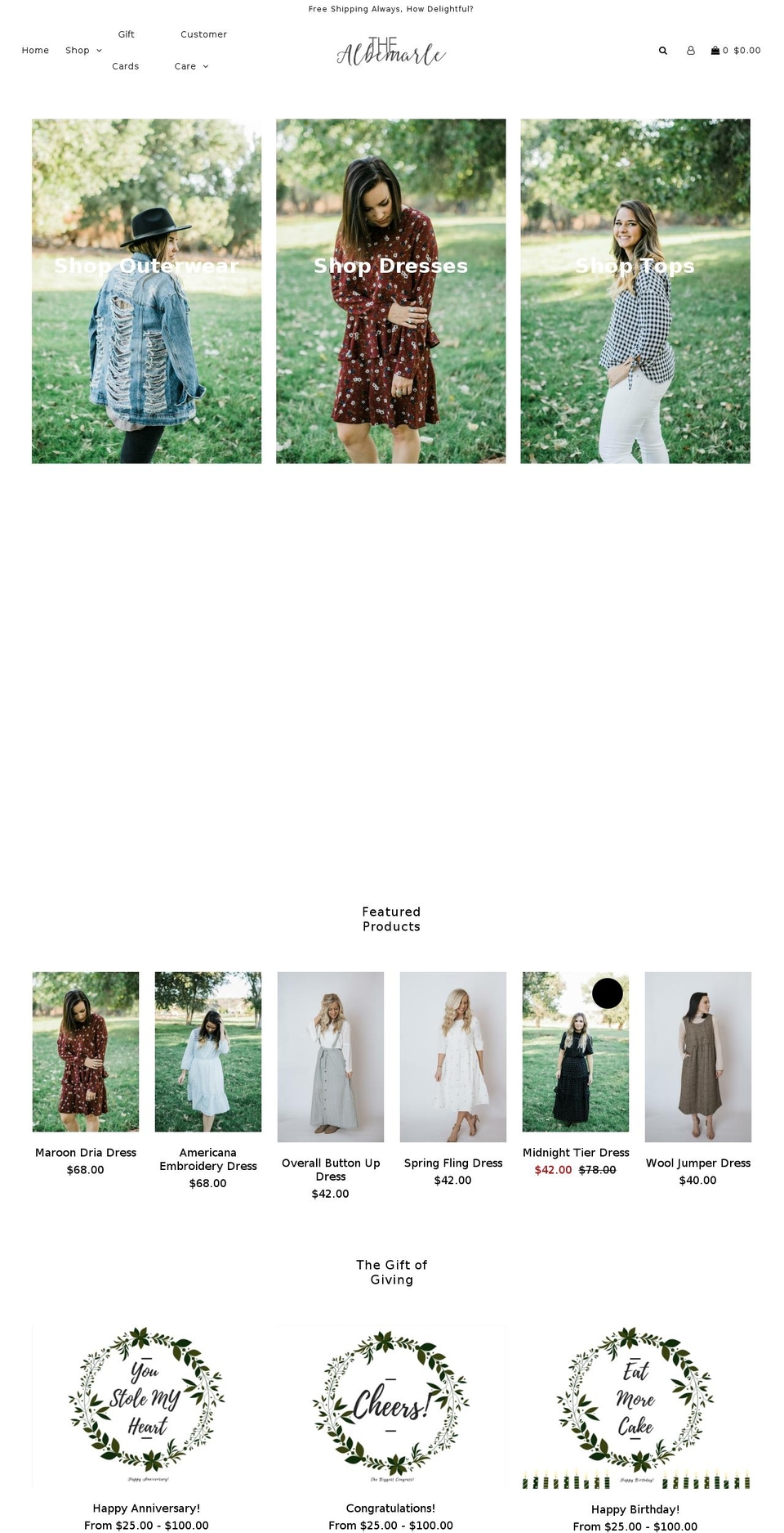 shopthealbemarle.com — Shopify storefront screenshot