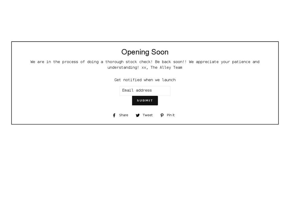 shopthealleyonmain.com — Shopify storefront screenshot