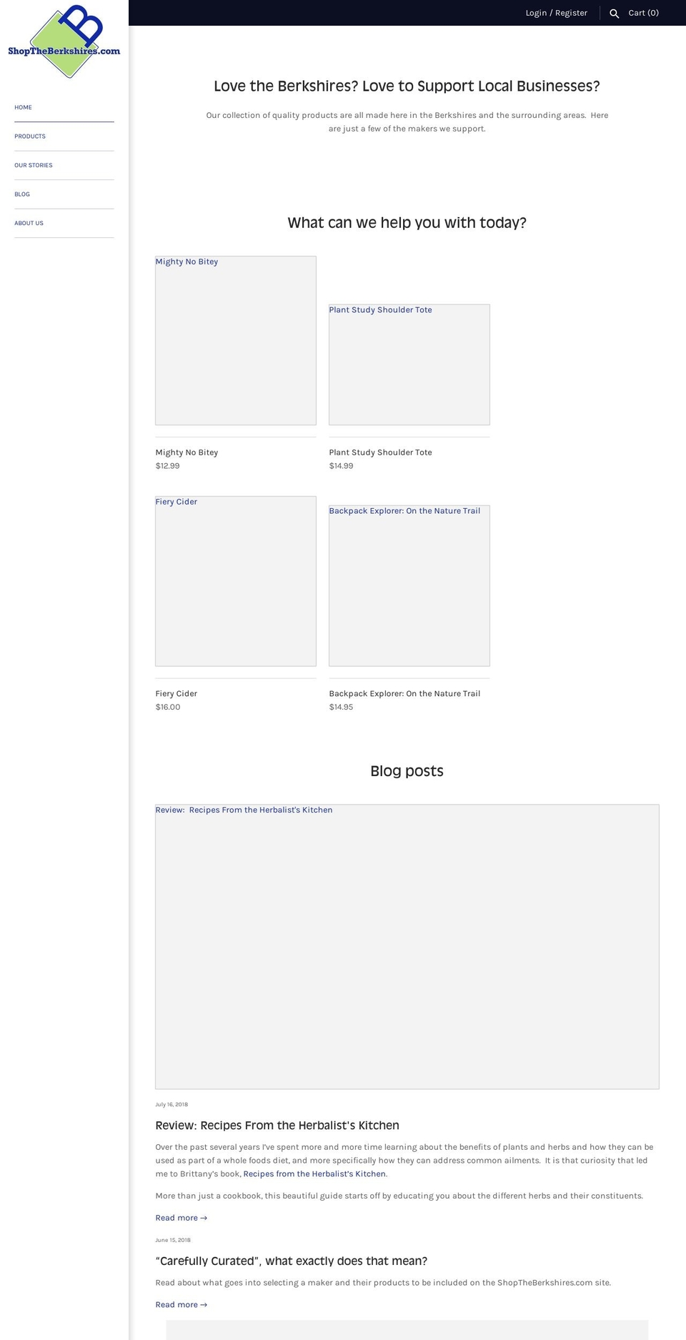 shoptheberkshires.com — Shopify storefront screenshot