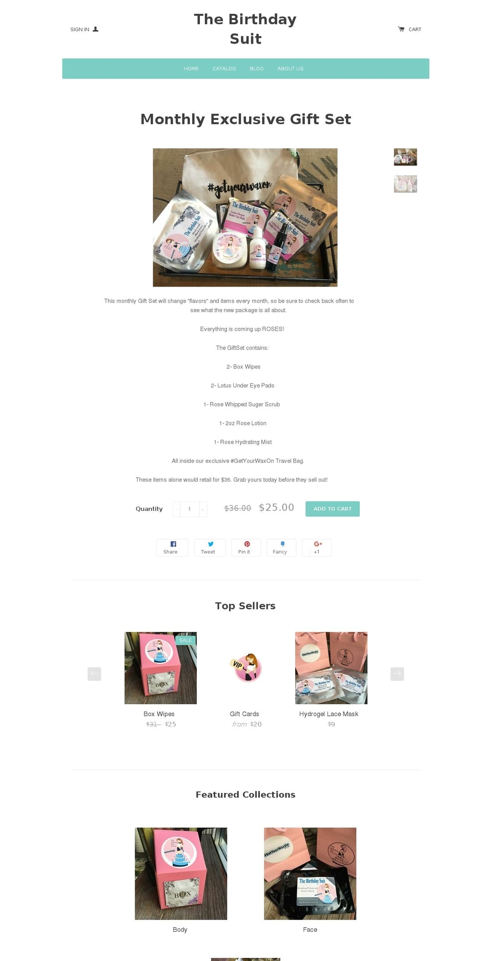 shopthebirthdaysuit.com — Shopify storefront screenshot