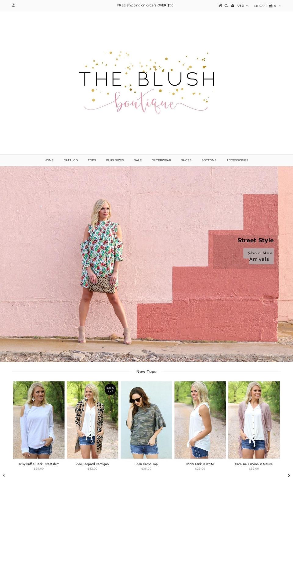 shoptheblushboutique.com — Shopify storefront screenshot