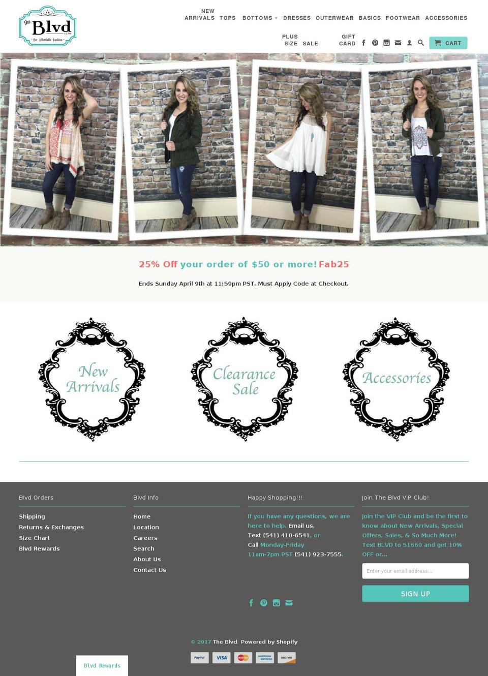 shoptheblvd.com shopify website screenshot