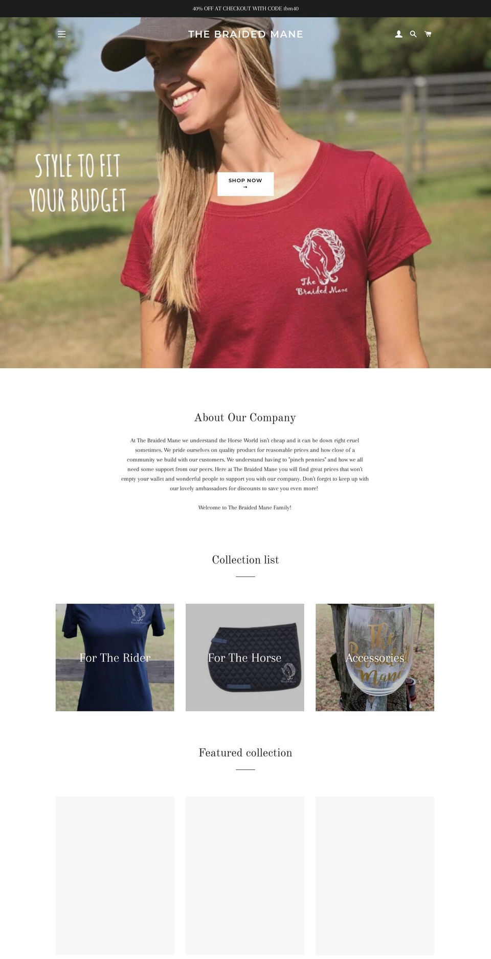 shopthebraidedmane.com — Shopify storefront screenshot