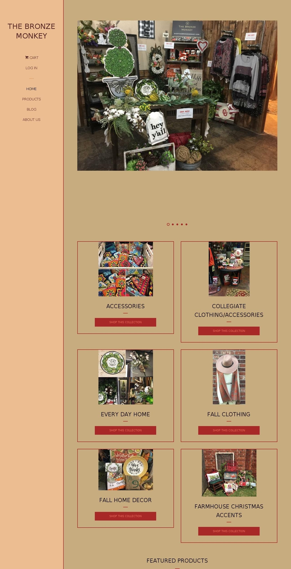shopthebronzemonkey.com shopify website screenshot