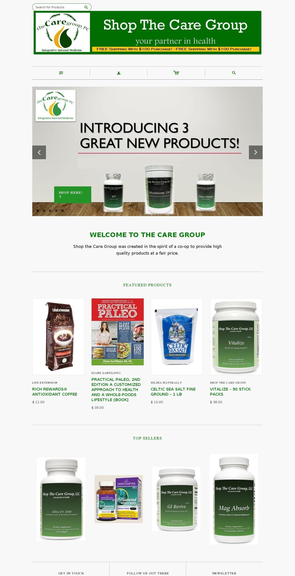 shopthecaregroup.com shopify website screenshot