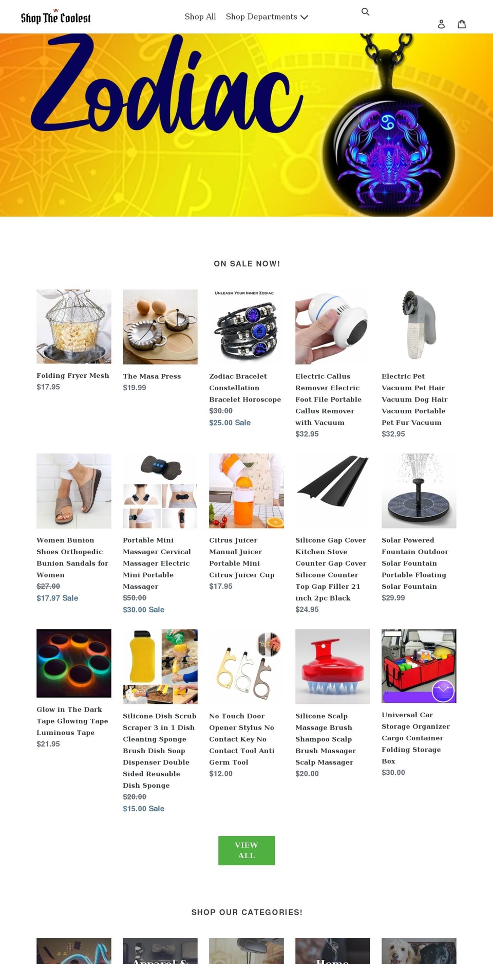 shopthecoolest.com shopify website screenshot
