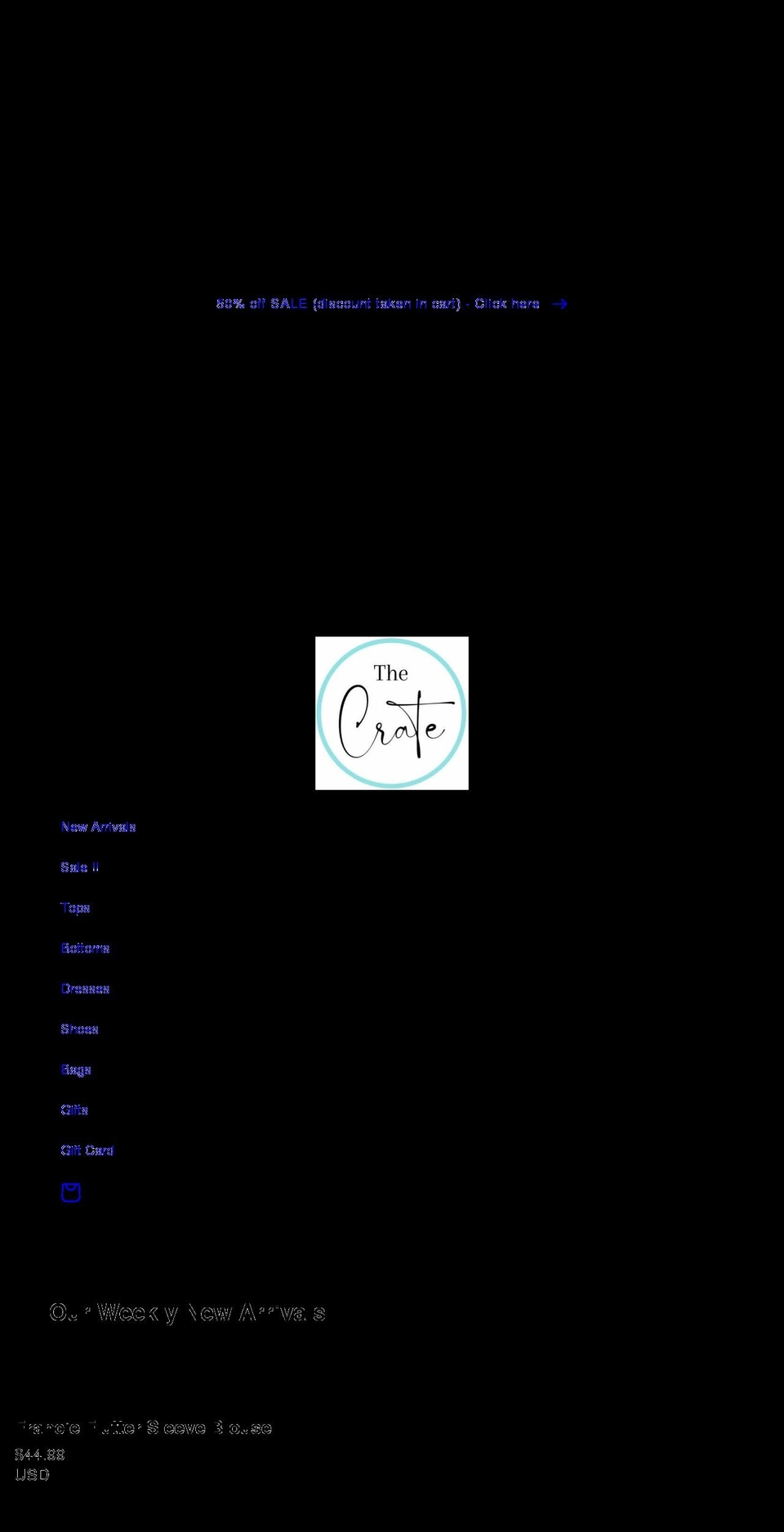 shopthecrate.com shopify website screenshot