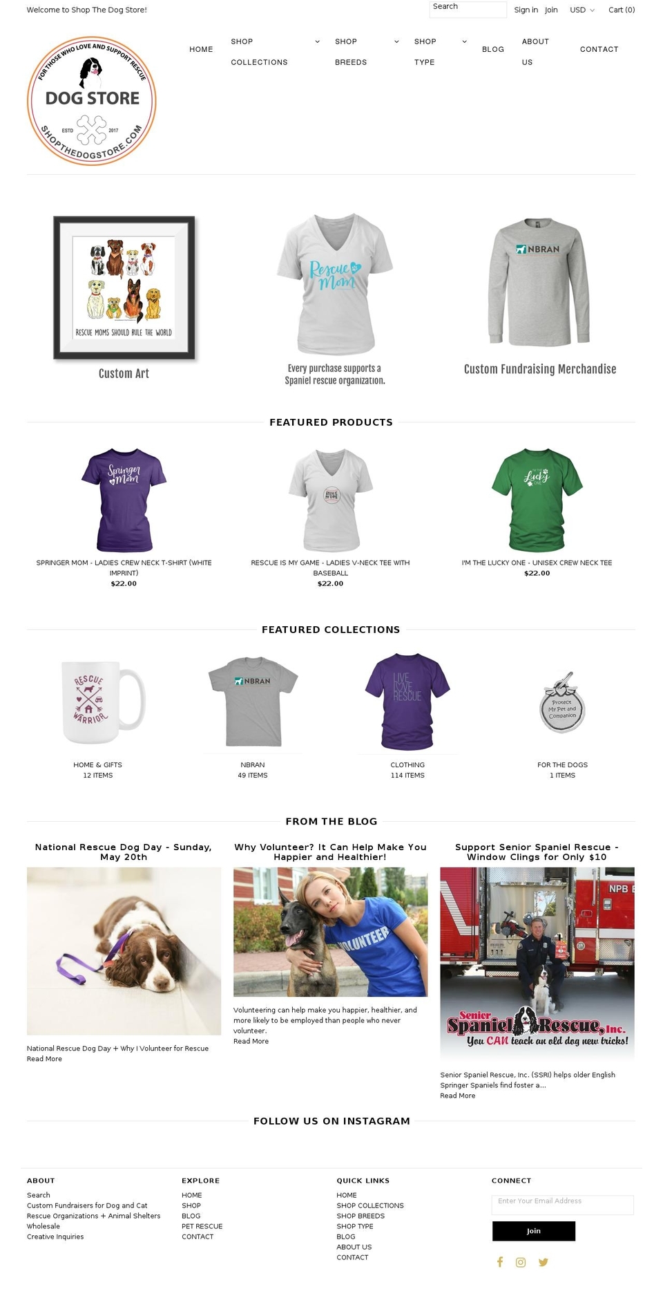 shopthedogstore.com — Shopify storefront screenshot