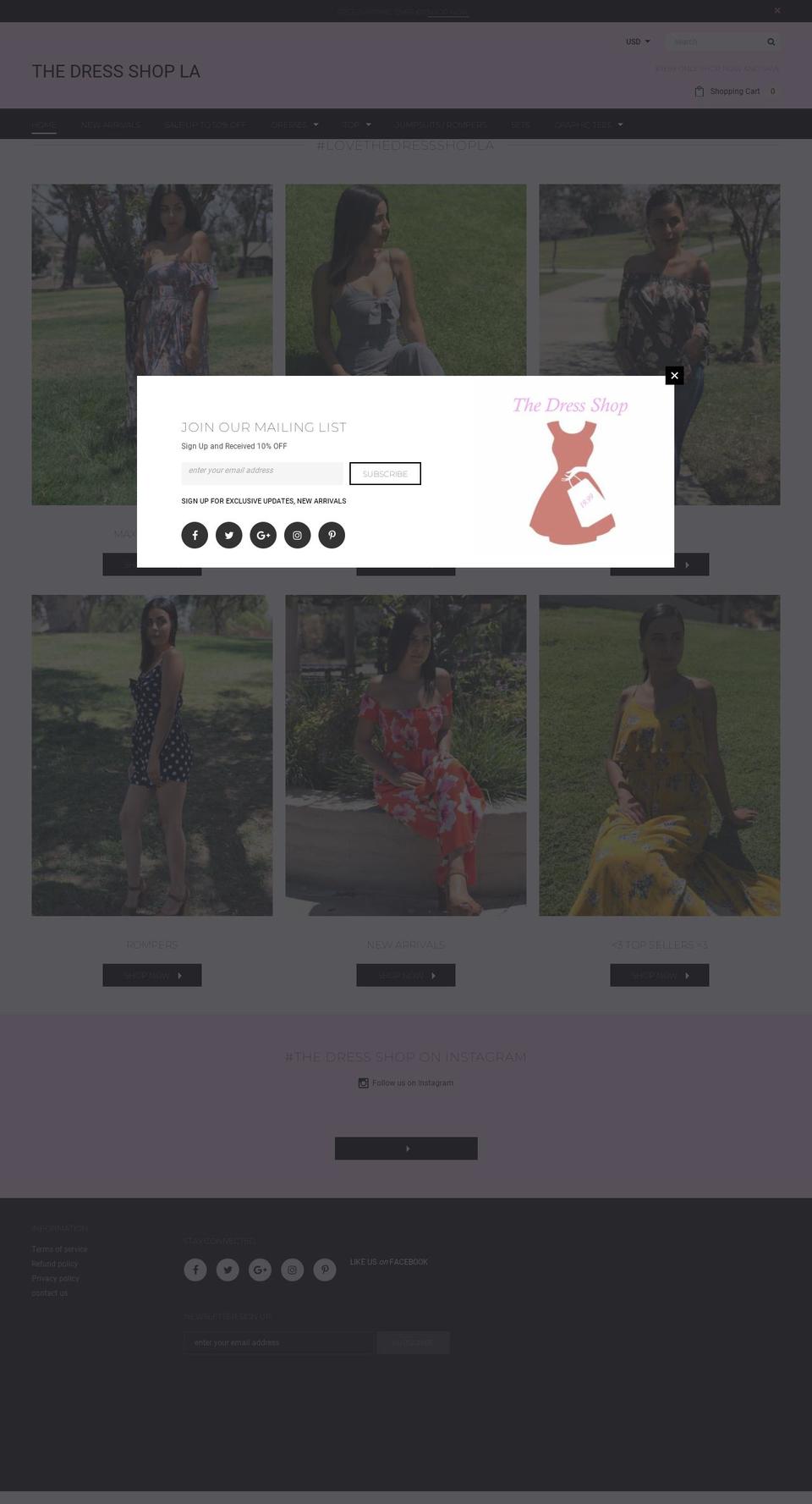shopthedressshopla.com — Shopify storefront screenshot