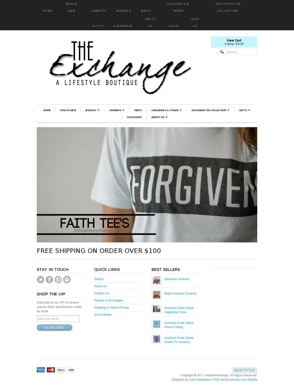 shoptheexchange.co shopify website screenshot