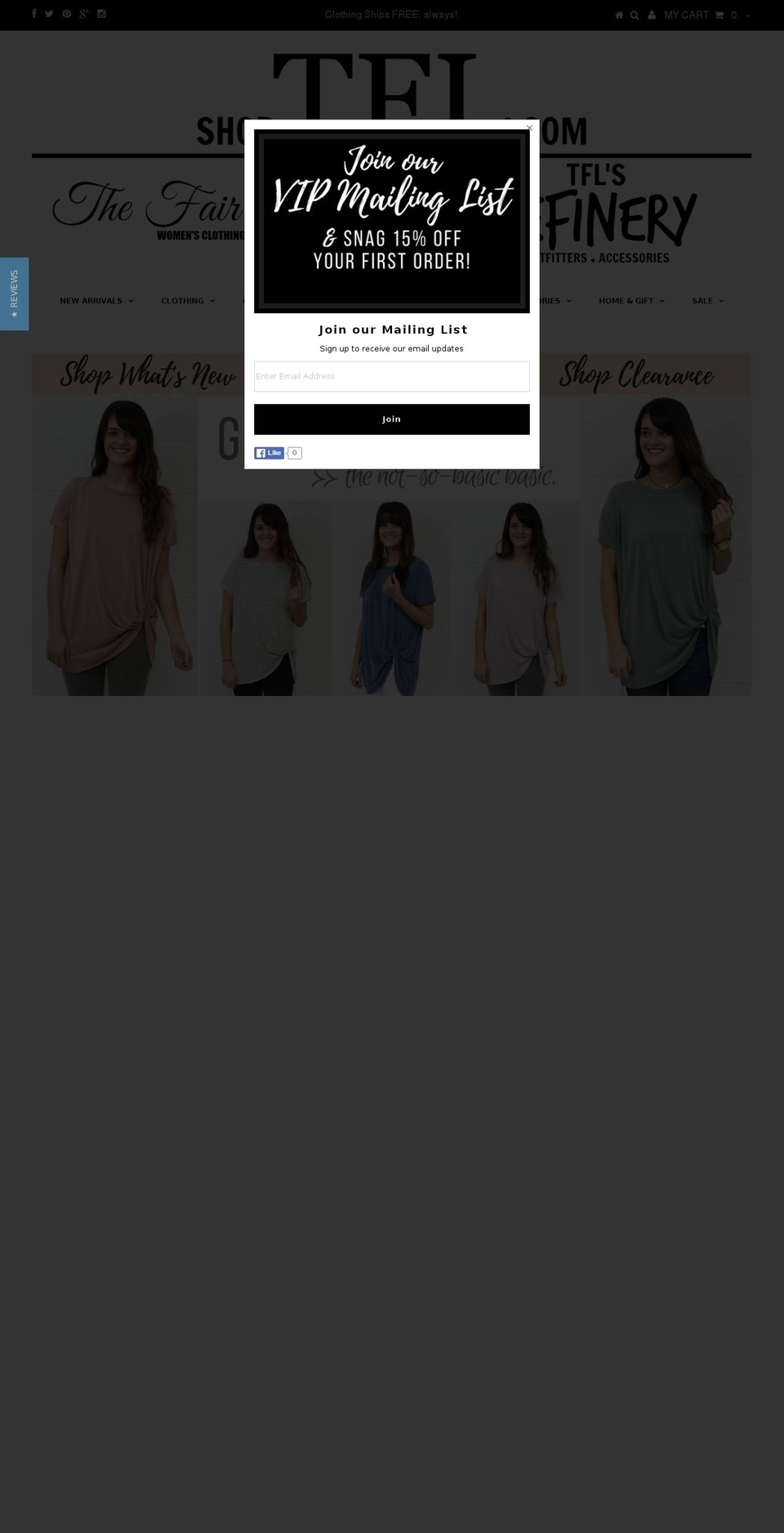 shopthefairlady.com shopify website screenshot