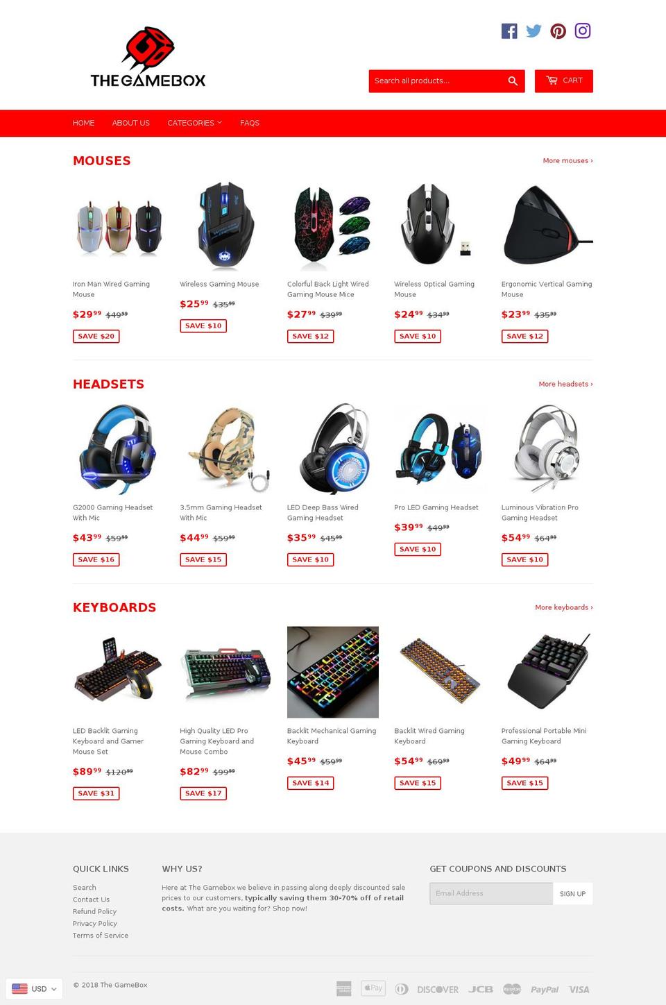 ecomprofitmasterclasstheme Shopify theme site example shopthegamebox.com