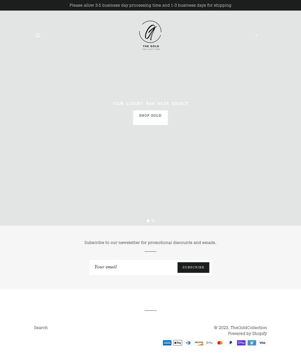 shopthegoldcollection.com shopify website screenshot