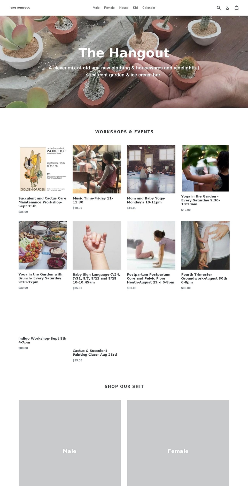 shopthehangout.com shopify website screenshot