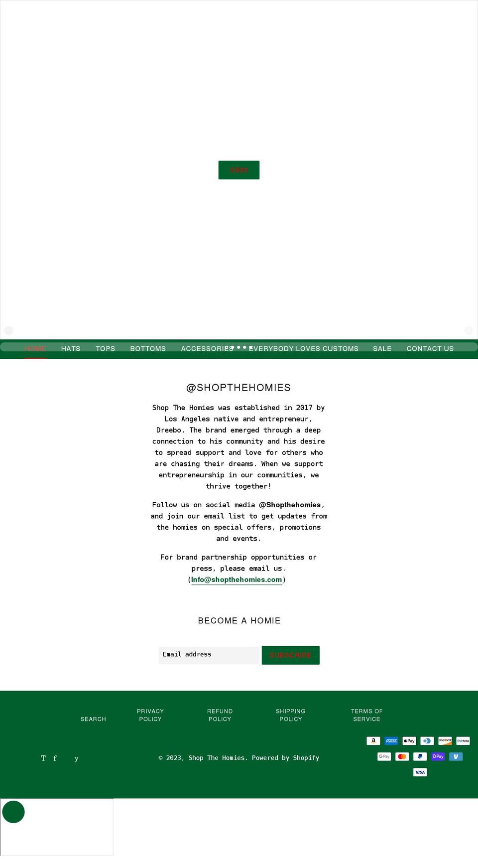 shopthehomies.com shopify website screenshot