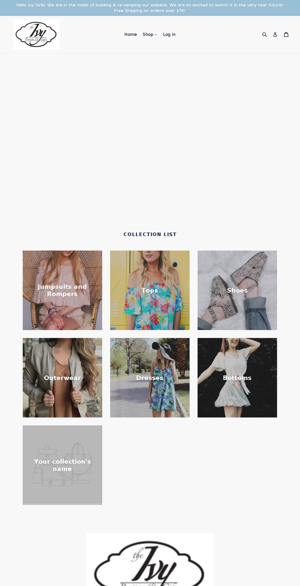 shoptheivyboutique.com shopify website screenshot
