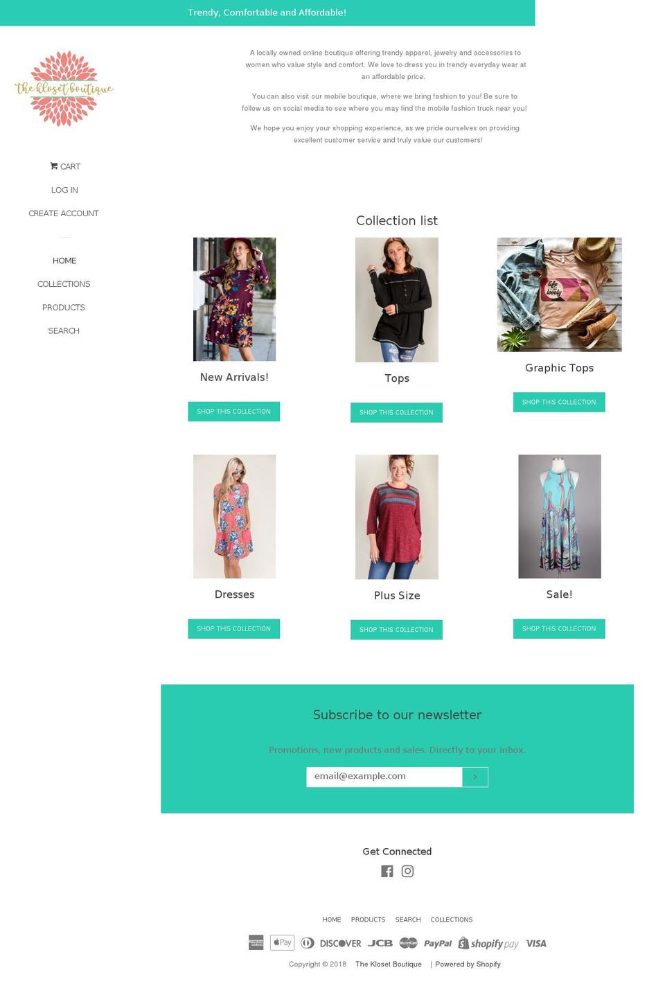 shopthekloset.com shopify website screenshot