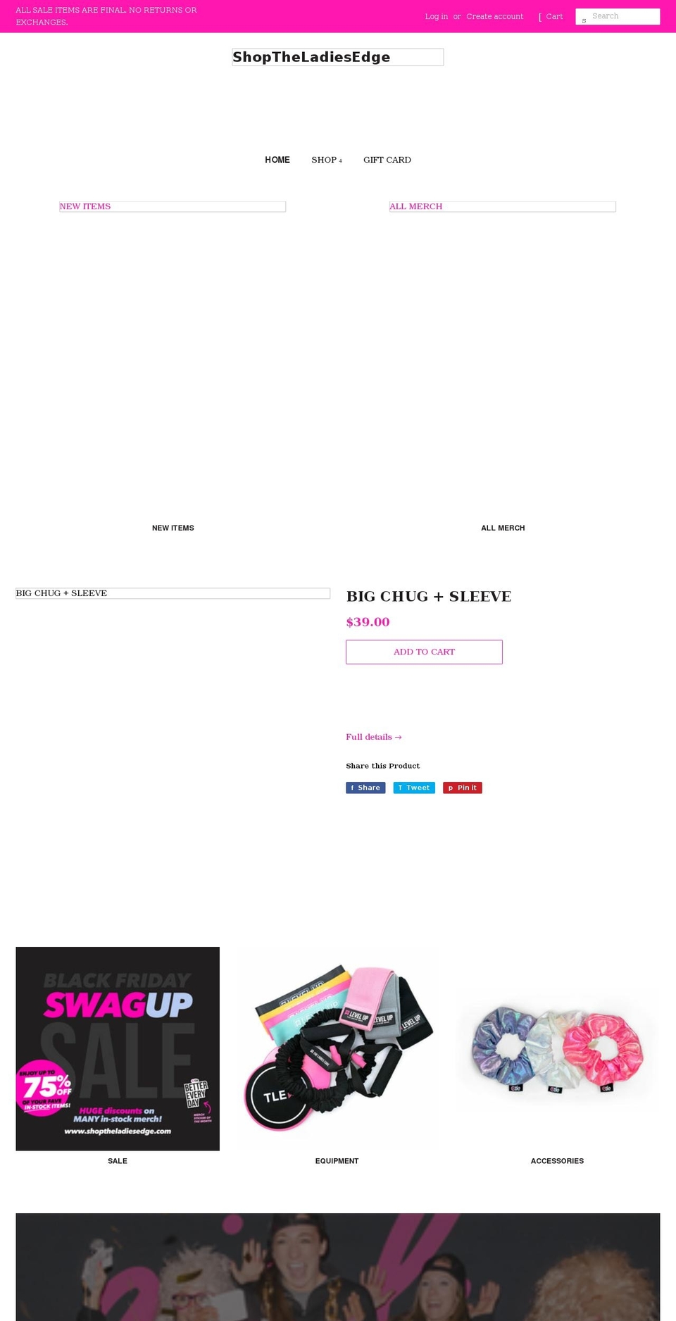 shoptheladiesedge.com — Shopify storefront screenshot